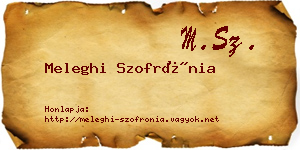 Meleghi Szofrónia névjegykártya
